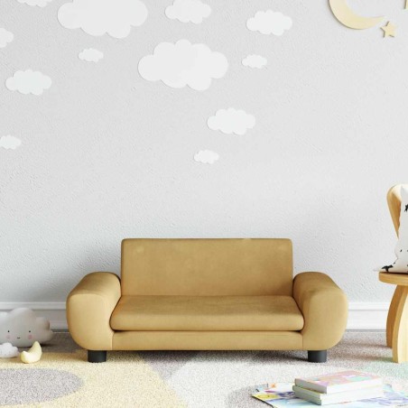 Canapé pour enfants marron 70x45x33 cm velours 529685529685