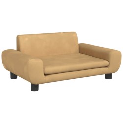 Canapé pour enfants marron 70x45x33 cm velours 529685529685
