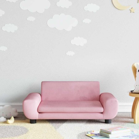 Canapé pour enfants rose 70x45x33 cm velours 529686529686