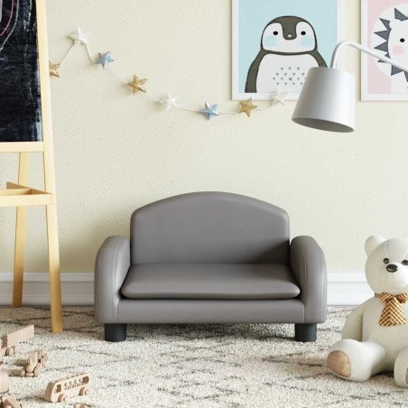Canapé pour enfants gris 50x40x30 cm similicuir 529690529690