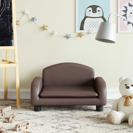 Canapé pour enfants marron 50x40x30 cm similicuir 529691529691