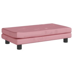 Canapé avec repose-pied pour enfants rose 100x50x30 cm velours 529693529693