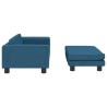 Canapé avec repose-pied pour enfants bleu 100x50x30 cm velours 529694529694