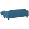 Canapé avec repose-pied pour enfants bleu 100x50x30 cm velours 529694529694