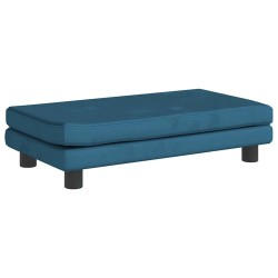 Canapé avec repose-pied pour enfants bleu 100x50x30 cm velours 529694529694