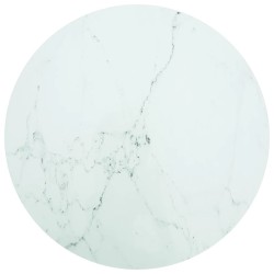 Dessus de table blanc Ø90x1 cm verre trempé avec design marbre 529695529695