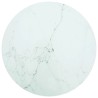 Dessus de table blanc Ø90x1 cm verre trempé avec design marbre 529695529695