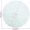 Dessus de table blanc Ø90x1 cm verre trempé avec design marbre 529695529695