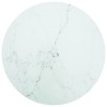 Dessus de table blanc Ø80x1 cm verre trempé avec design marbre 529697529697