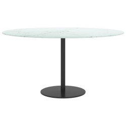 Dessus de table blanc Ø80x1 cm verre trempé avec design marbre 529697529697
