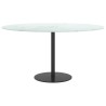 Dessus de table blanc Ø80x1 cm verre trempé avec design marbre 529697529697