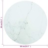 Dessus de table blanc Ø80x1 cm verre trempé avec design marbre 529697529697