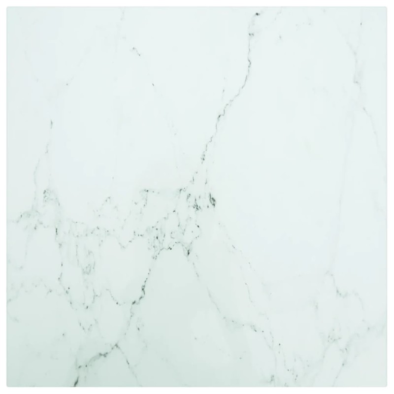 Dessus de table blanc 50x50 cm 6 mm verre trempé design marbre 529700529700