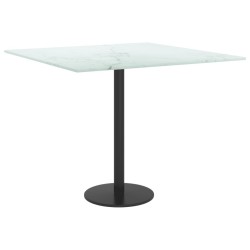 Dessus de table blanc 50x50 cm 6 mm verre trempé design marbre 529700529700