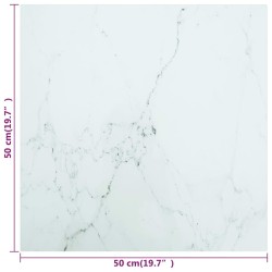 Dessus de table blanc 50x50 cm 6 mm verre trempé design marbre 529700529700