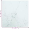 Dessus de table blanc 50x50 cm 6 mm verre trempé design marbre 529700529700