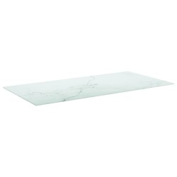 Dessus de table blanc 100x50 cm 6 mm verre trempé design marbre 529701529701