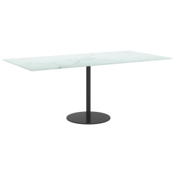 Dessus de table blanc 100x50 cm 6 mm verre trempé design marbre 529701529701
