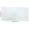 Dessus de table blanc 100x50 cm 6 mm verre trempé design marbre 529701529701