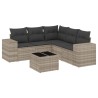 Salon de jardin 6 pcs avec coussins gris clair résine tressée 529702529702