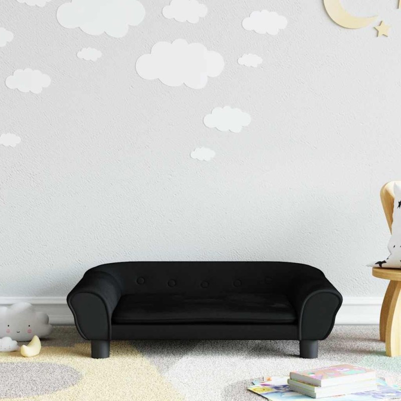 Canapé pour enfants noir 70x45x26 cm velours 529709529709