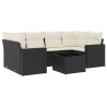 Salon de jardin 7 pcs avec coussins noir résine tressée 529710529710
