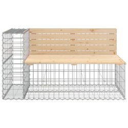 Banc de jardin design gabion 347x71x65,5 cm bois massif de pin 529711529711