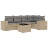 Salon de jardin avec coussins 6 pcs beige résine tressée 529713529713