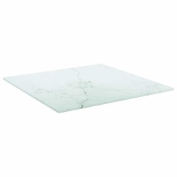 Dessus de table blanc 40x40 cm 6 mm verre trempé design marbre 529714529714