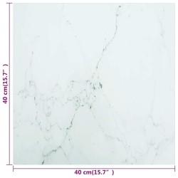 Dessus de table blanc 40x40 cm 6 mm verre trempé design marbre 529714529714