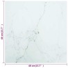 Dessus de table blanc 40x40 cm 6 mm verre trempé design marbre 529714529714