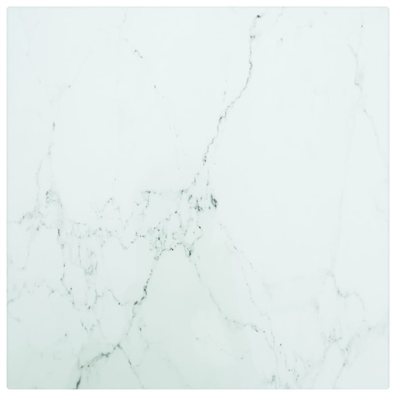 Dessus de table blanc 30x30 cm 6 mm verre trempé design marbre 529716529716