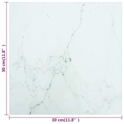 Dessus de table blanc 30x30 cm 6 mm verre trempé design marbre 529716529716