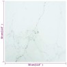 Dessus de table blanc 30x30 cm 6 mm verre trempé design marbre 529716529716