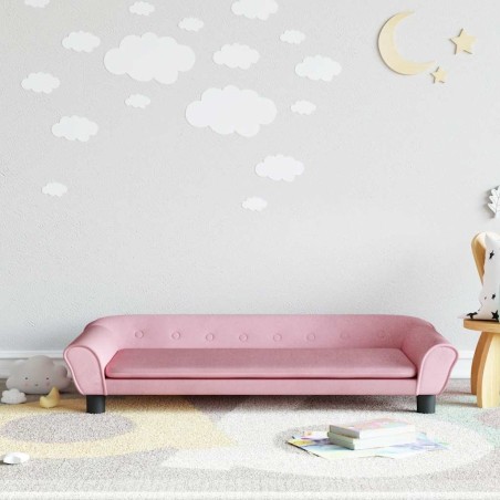 Canapé pour enfants rose 100x50x26 cm velours 529717529717