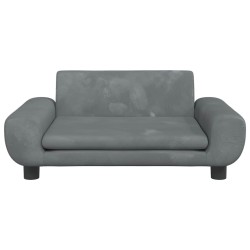 Canapé pour enfants gris foncé 70x45x33 cm velours 529718529718