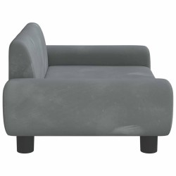 Canapé pour enfants gris foncé 70x45x33 cm velours 529718529718
