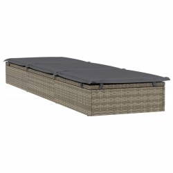 Chaise longue 1 pc avec coussin gris 201x55x62cm résine tressée 529720529720