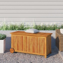 Boîte de rangement de jardin avec roues 113x50x58cm Bois acacia 529724529724