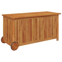 Boîte de rangement de jardin avec roues 113x50x58cm Bois acacia 529724529724