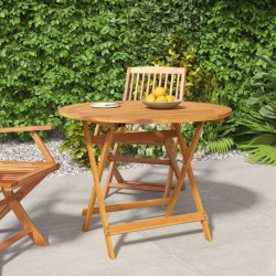 Table pliable de jardin Ø 90x75 cm Bois d'acacia solide 529726529726