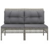 Canapés centraux de jardin et coussins 2pcs Gris Résine tressée 529727529727