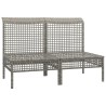 Canapés centraux de jardin et coussins 2pcs Gris Résine tressée 529727529727