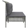 Canapés centraux de jardin et coussins 2pcs Gris Résine tressée 529727529727