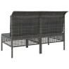 Canapés centraux de jardin et coussins 2pcs Gris Résine tressée 529727529727