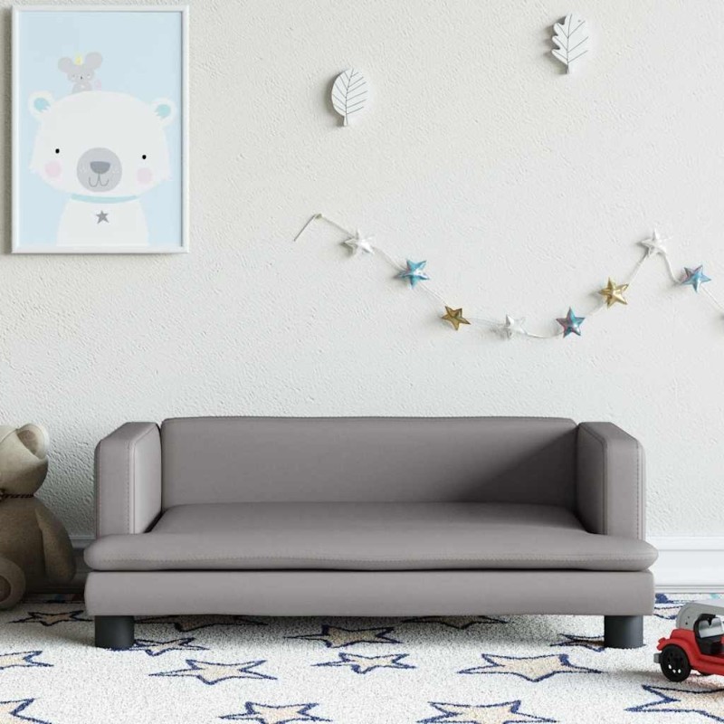 Canapé pour enfants gris 80x45x30 cm similicuir 529729529729