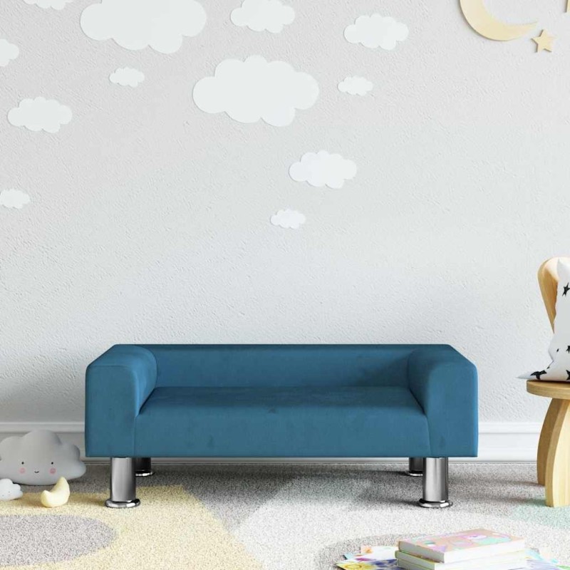Canapé pour enfants bleu 70x45x26,5 cm velours 529730529730