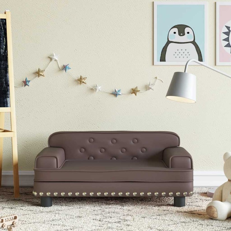 Canapé pour enfants marron 70x45x30 cm similicuir 529731529731