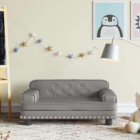 Canapé pour enfants gris 70x45x30 cm similicuir 529732529732