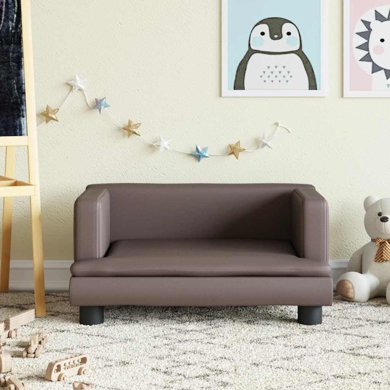 Canapé pour enfants marron 60x40x30 cm similicuir 529736529736